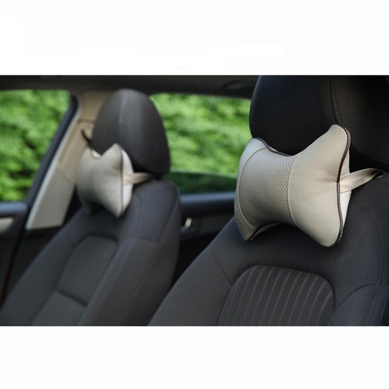 Universal Car Neck Pillows PVC Leather Breathable Mesh Auto Car Neck Rest Headrest Cushion Pillow Car Interior Accessories
