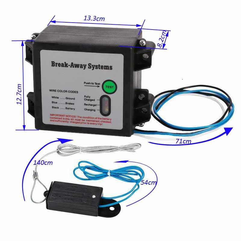 Break Away System LED Battery Meter Trailer Caravan Towing Breakaway Switch Battery Car Clutch Brake Protector