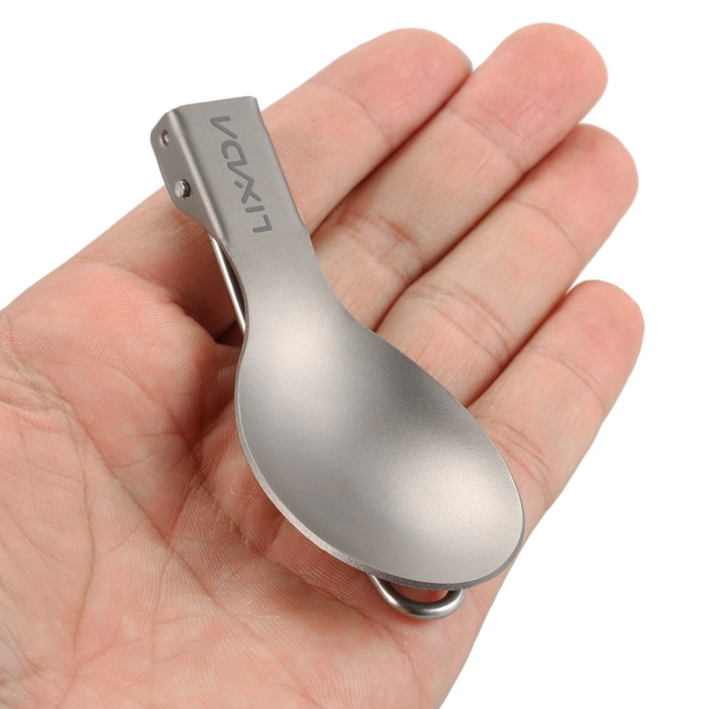 Lightweight Titanium Folding Spork Spoon Water Cup Mug for Travel Camping Tableware Outdoor Cookware Dinner Flatware Set