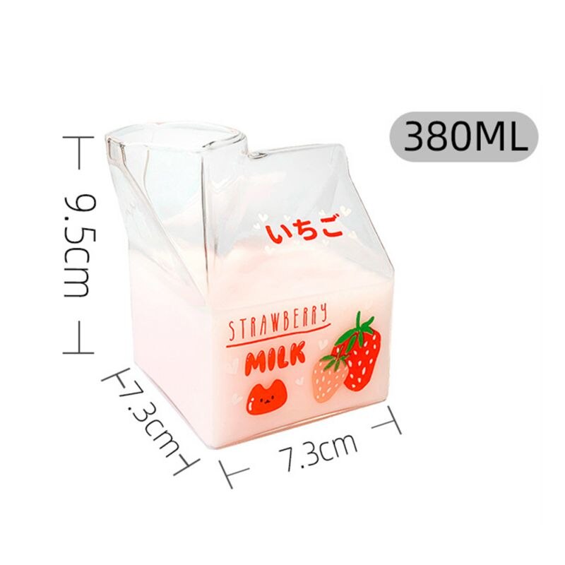 Sales Novelty Half Pint Creamer Milk Cute Carton Glass Cup Coffee Glass Juice Cup Unique Pure Handmade Crafts
