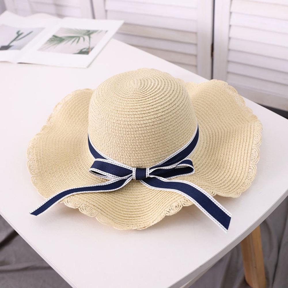 Chapeaux de soleil pour les femmes chapeau d'été chapeau de paille visière décontracté large bord disquette pliable solide été soleil plage chapeau T424: Beige
