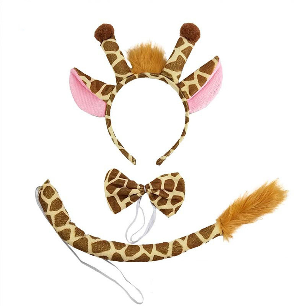 Bandeau de girafe de la Jungle pour femmes et filles, jupe de queue, accessoires de Cosplay Tutu animaux, Costume de fête d'anniversaire, fête prénatale Halloween