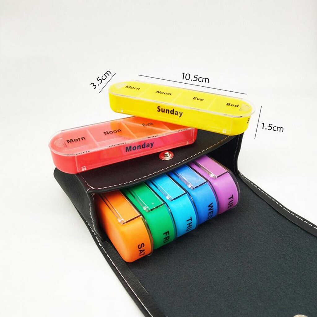 Pill Box Case Wallet 7 Day Pill Organizer Dispenser Weekly Medicine Holder