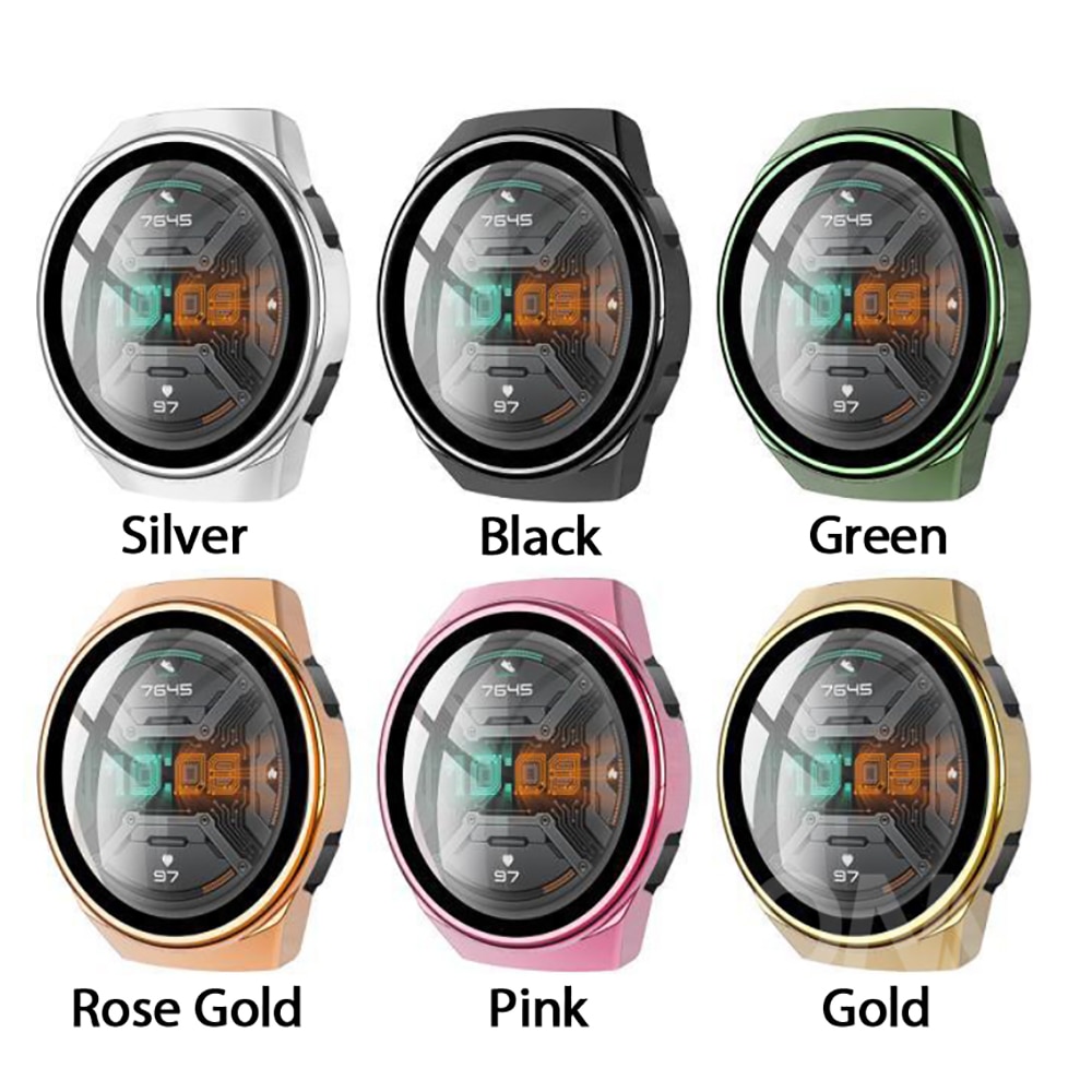 Per il caso di Huawei Orologio GT 2E GT2E GT2 GT 2 42 millimetri 46 millimetri di Copertura Completa Copertura Della Cassa Del Respingente con temperato Protezione Dello Schermo di Vetro