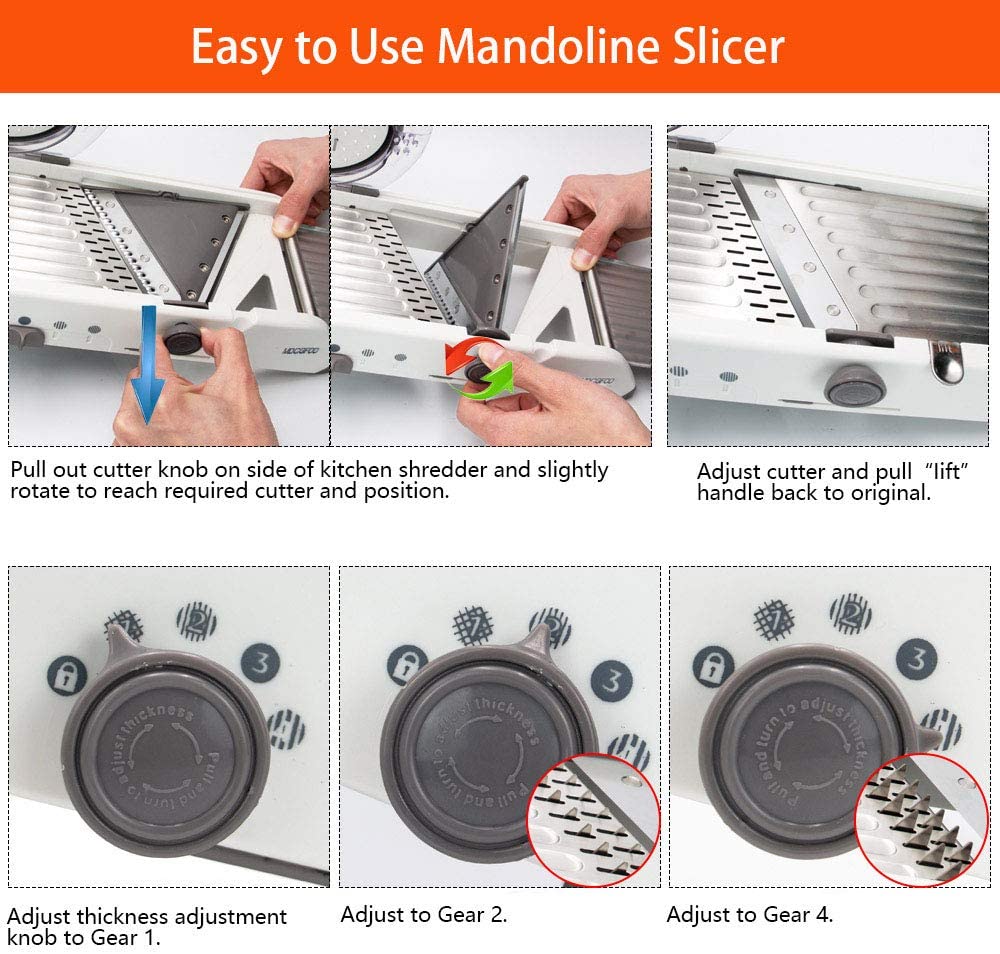 Mandoline Slicer 18 Types Adjustable Vegetable Juliennes Mandolin Cutter Stainless Steel Safe Blades Choppe
