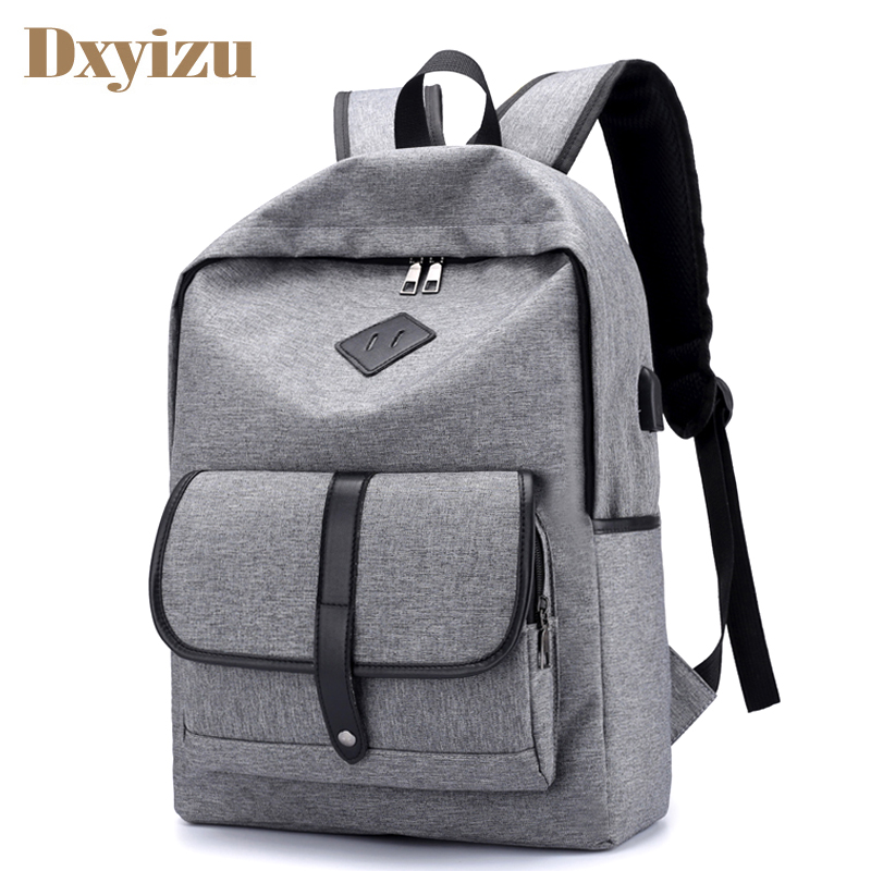 Preppy Style USB Charging Students Backpack Oxford Men School Bags Teenager Boys Laptop Bag Travel Large Capacity Backpacks