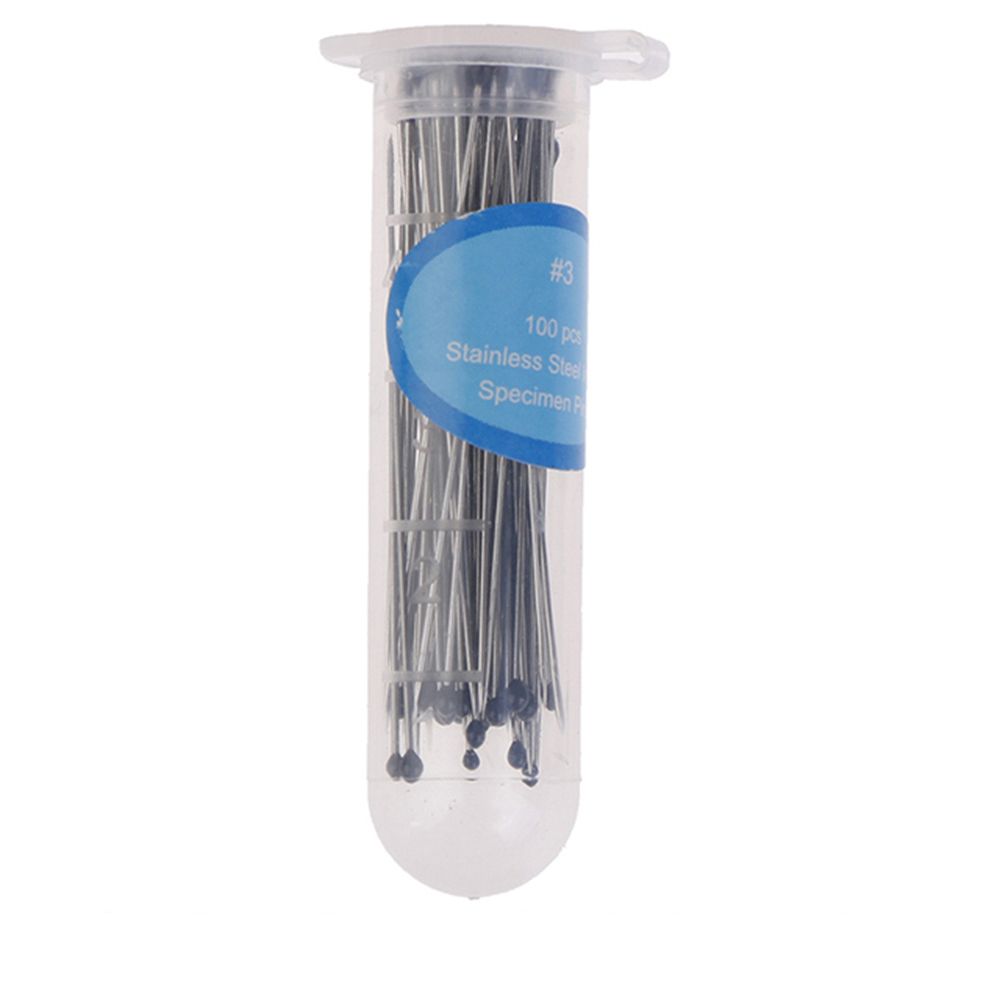 100Pcs Insect Pins Specimen Needle Stainless Steel with Plastic Box for School Lab Entomology Body Dissection Insect Needle: 5