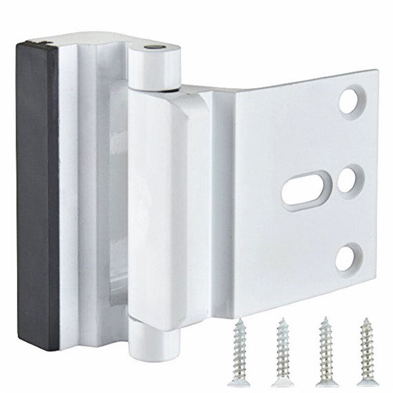 Aluminium Alloy U Door Reinforcement Lock 3" Security Door Lock Home Child Proof Door Stopper: white