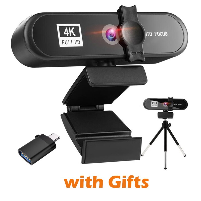 4K 2K 1080p 1K 480P Webcam Autofocus USB Conference PC Web Camera Laptop Desktop for Office Home with Mic HD Web Cam