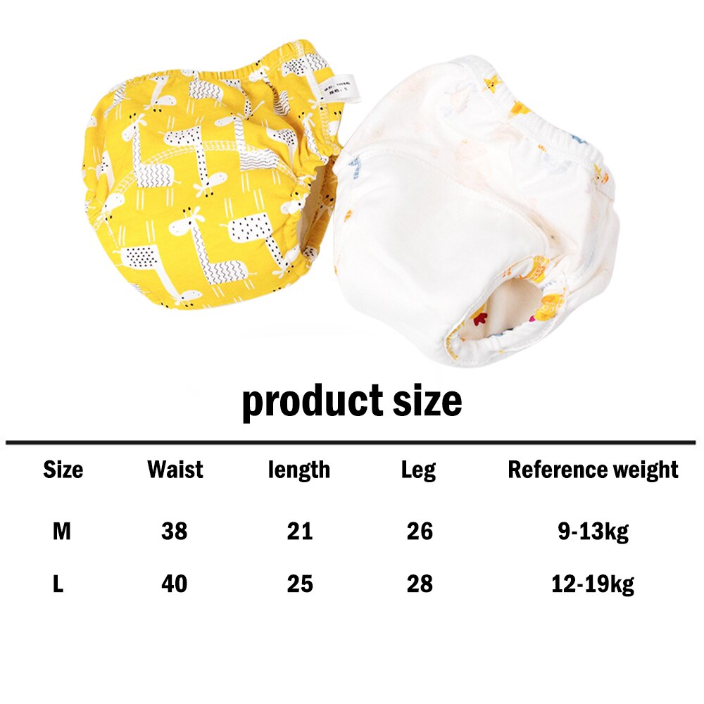 Baby Infant Toddler Waterproof Training Pants Cotton Changing Nappy Cloth Diaper Panties Reusable Washable 6 Layers Crotch