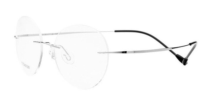 Eyesilove ultralichte randloze Optische frame mannen vrouwen Titanium Randloze bril Frame ronde brillen voor brillenglazen: Zilver
