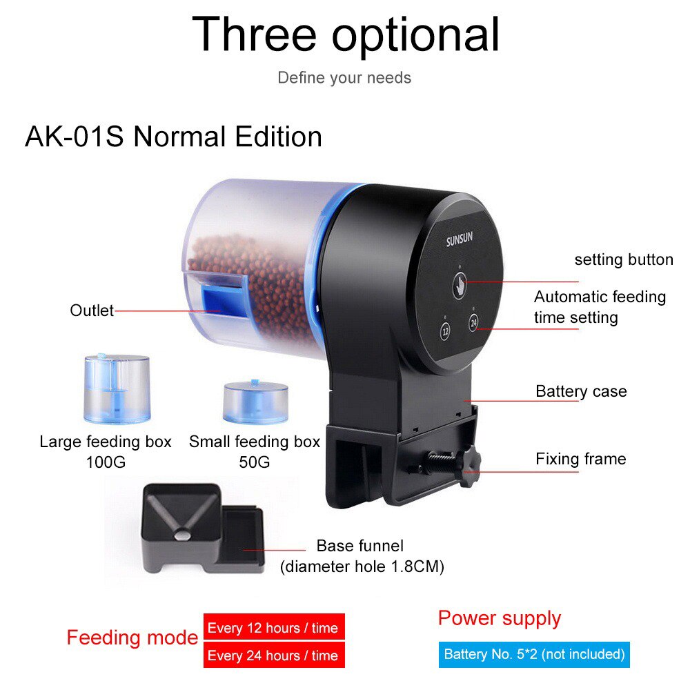 Visvoeder wifi programmeerbaar aquarium automatische visvoer dispenser voor aquarium elektronische timer voederautomaat 3 maaltijden: Ak -01
