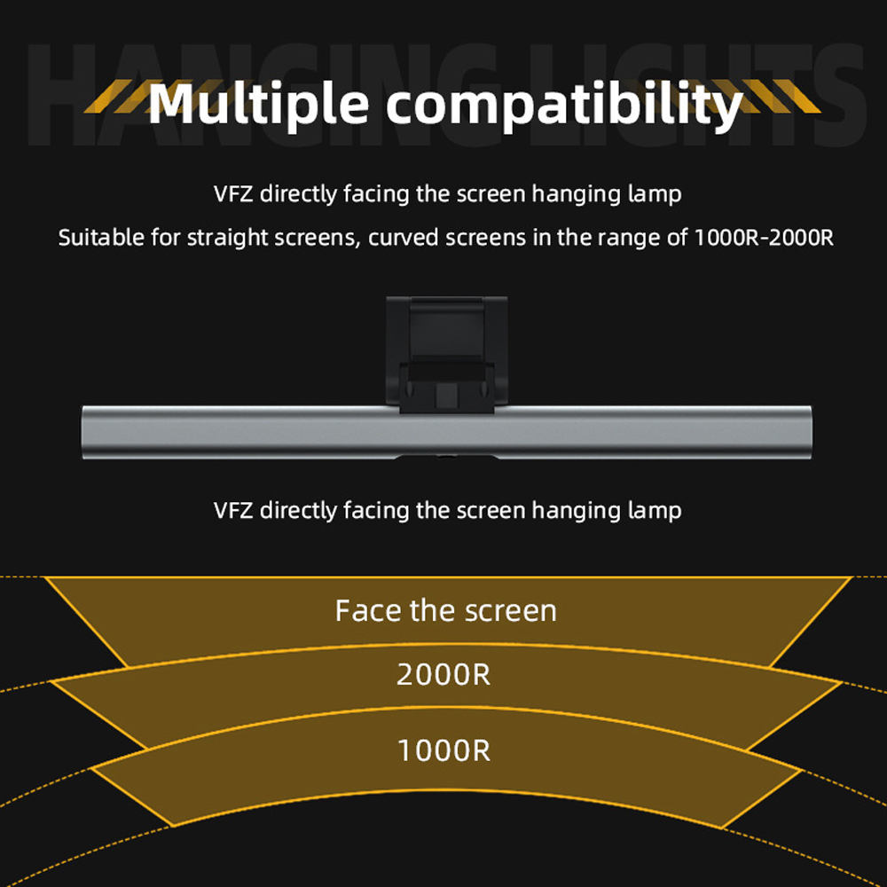 LED Screen Desk Lamp Monitor Hanging Lamp Eye Protection Computer Monitor Light Bar Touch Dimming Office Learning Reading Light