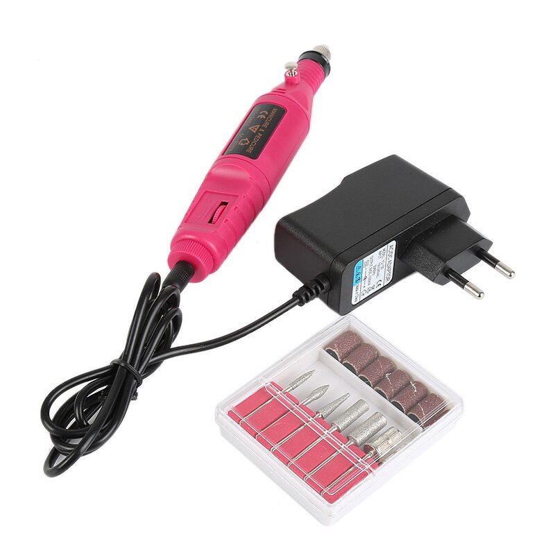 1Set Electric Nail Drill Machine Kit Pedicure Nail File Nail Tools 6 Bits Drill Nail Drill Machine Equipment TSLM1