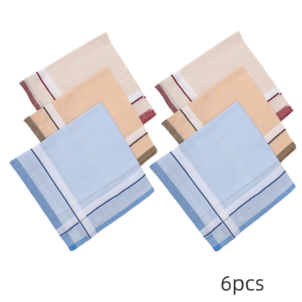 6 Packs of Men's Pure Cotton Handkerchiefs, Gentle... – Grandado
