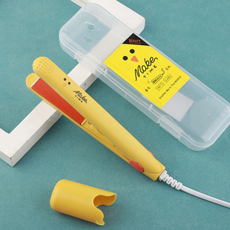 Mini hår krølltang 20w splint dobbeltbruk rette hår krøller frisør med eu plugg frisør: Hd002- gule