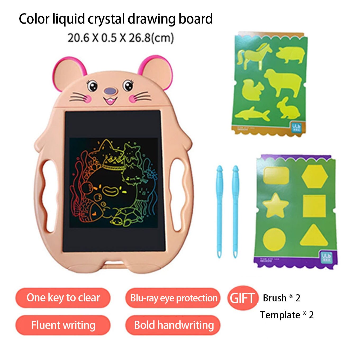 LCD Writing Tablet - 8-inch Screen - Reusable Doodle Drawing Pad for Kids - Educational Toy: Yellow