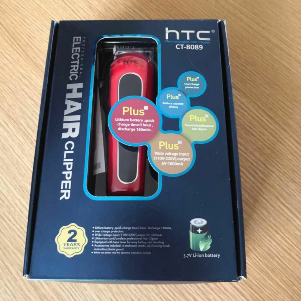 AIKIN HTC-cortadora de pelo recargable para hombres, batería de litio de 2200mAh, herramientas de aseo , supereléctrica