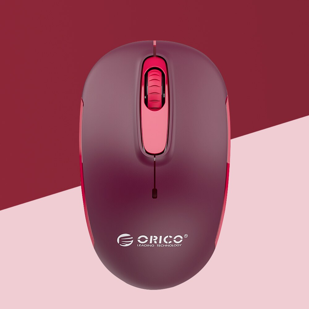 ORICO 2.4GHz Bluetooth Wireless Mouse With USB Receiver Slim Silent Mice Backlit Ergonomic Mouse For Computer Desktop Laptop PC: Red