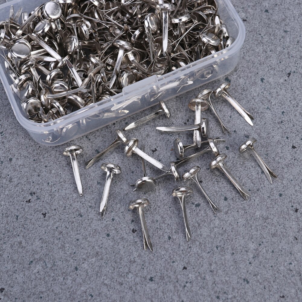 200-Piece Silver Metal Durable Iron Metal Brads Brad Fastener Office Brads Metal Paper Fasteners for Crafts DIY