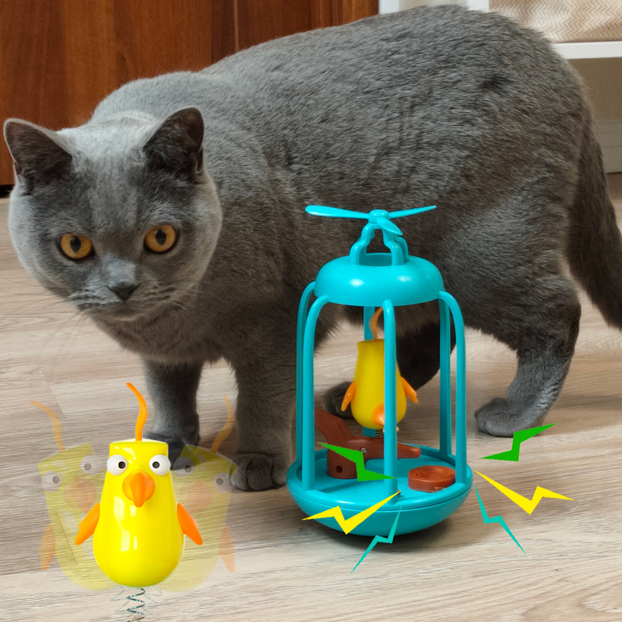 Cage à oiseaux couinants pour chat, jouet Original et amusant, gobelet pour chats et chatons, avec appels d&#39;oiseaux, balançoire Interactive, chasse, produits pour animaux de compagnie