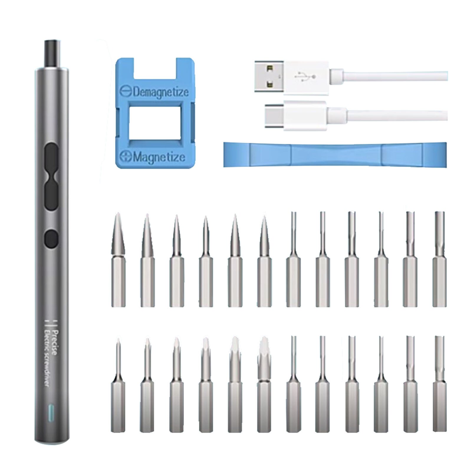 28 In 1 Mini Portable Electric Screwdriver Set Ergonomic Cordless USB Rechargeable Portable Multi-Positional Repair Accessories