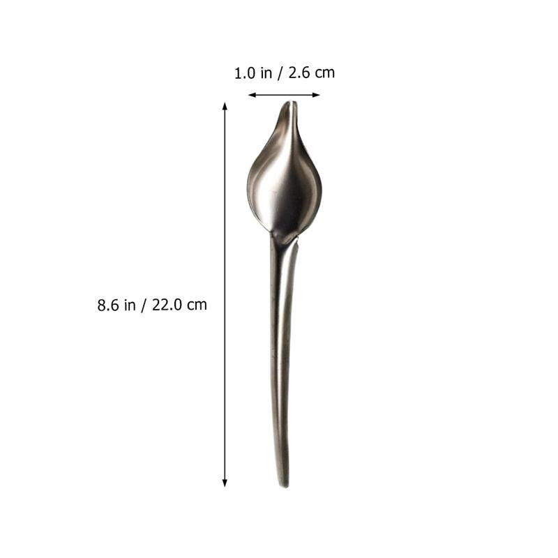 Cucchiai Saucier in acciaio inossidabile 3 pezzi cucchiai di cioccolato disegno decorare cucchiai da immersione cucchiaio di salsa francese (argento)