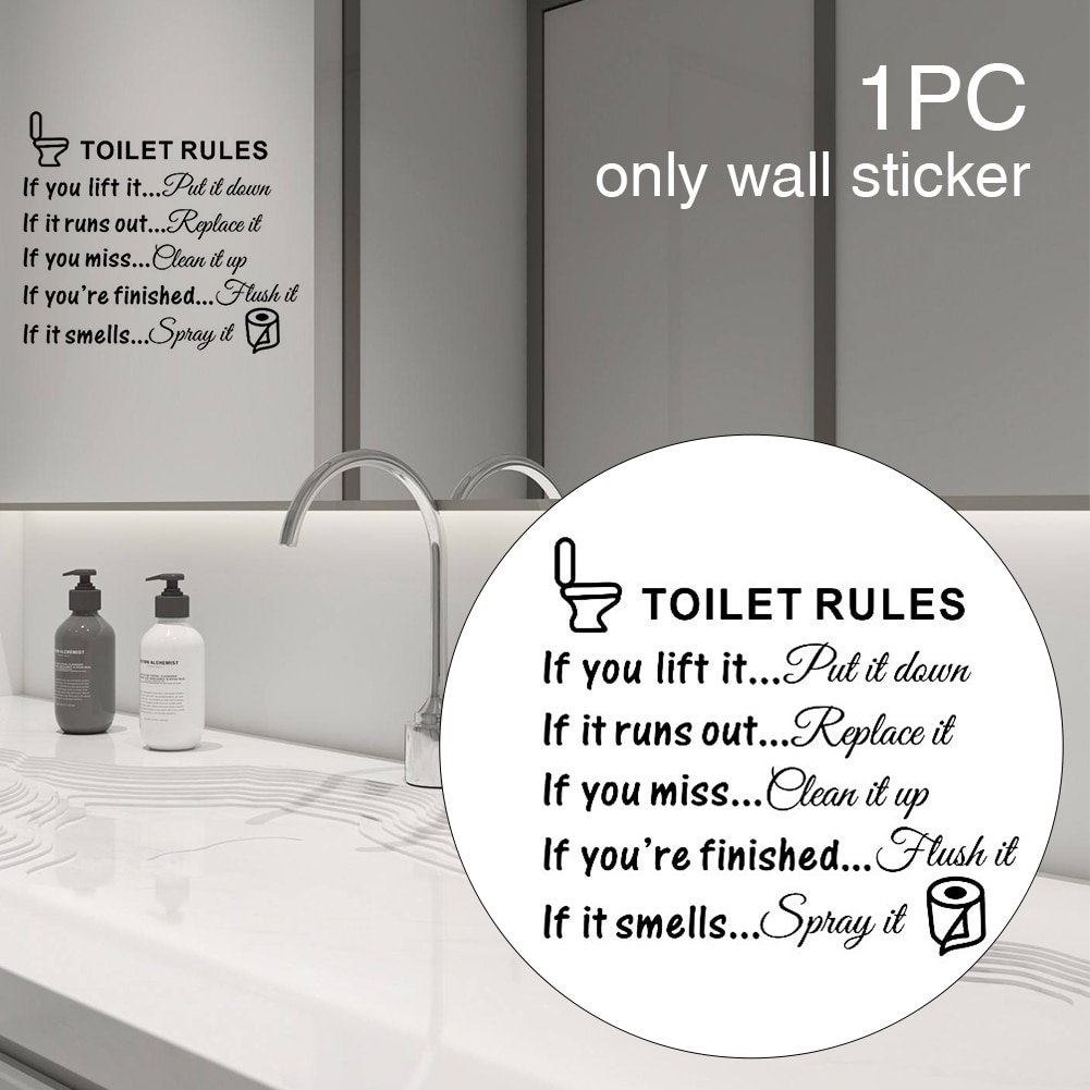 Aftagelige selvklæbende mærkater diy vægklistermærke dør vinyl kunst moderne badeværelse indretning glas toilet regler vandtæt vægmaleri
