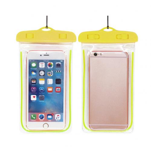 Bolsa luminosa de verano para exteriores, resistente al agua, Gadget para natación, bolsa seca para la playa, funda para teléfono, funda para cámping, esquí, soporte para teléfono móvil: Yellow
