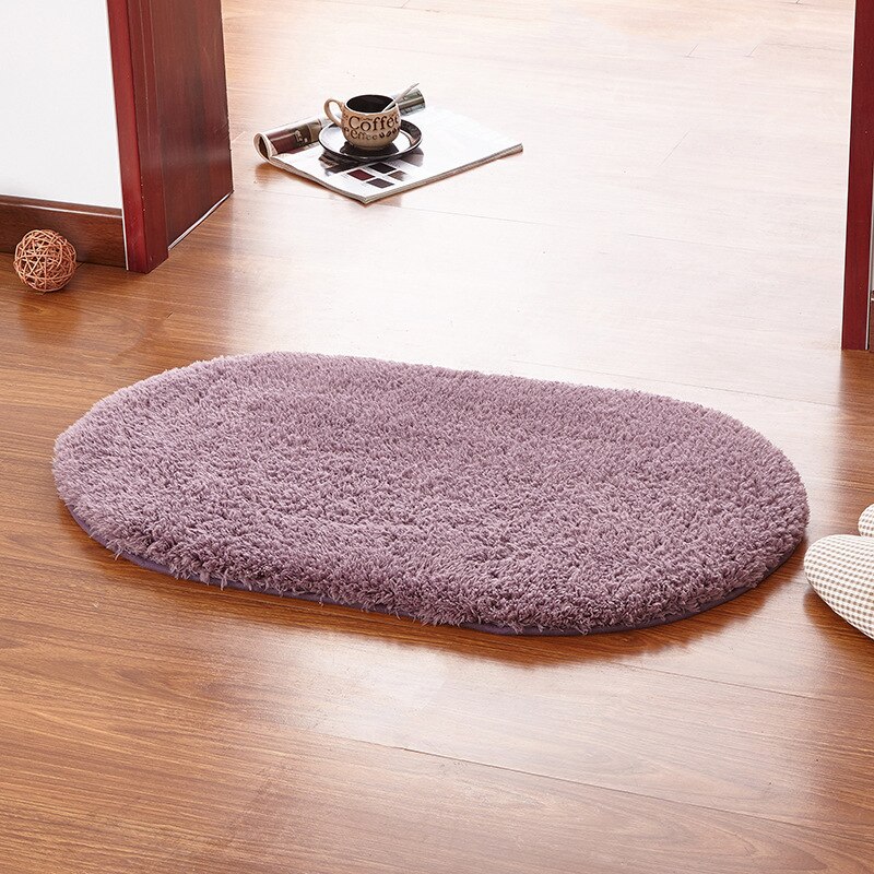 Large Size Thicken Chenille Bath Mat bedroom kitchen Rug Carpet For Living Room Floor Anti-slip Door Absorbent Pad Mat: Gray purple