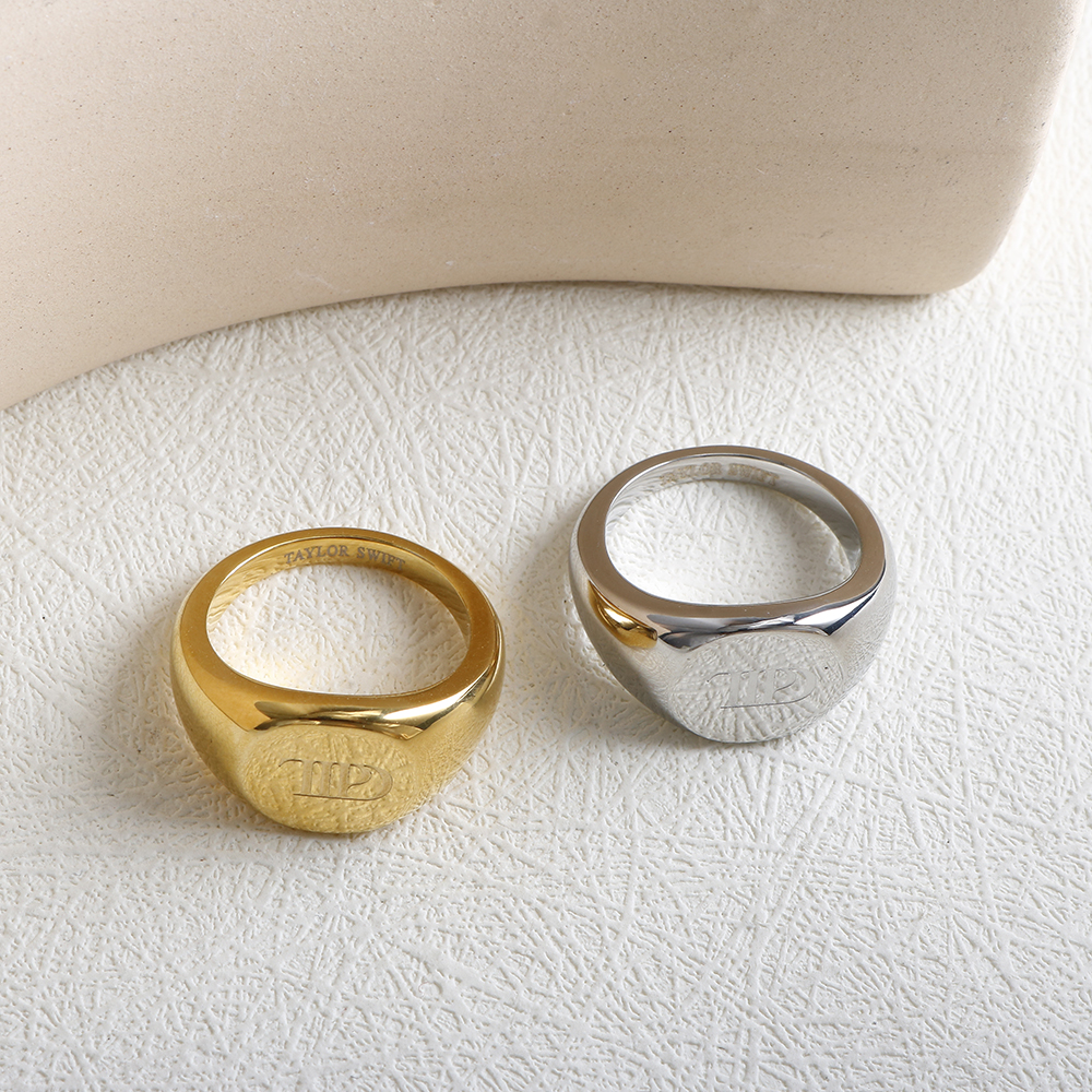 Anillos con letras grabadas JINHUI TTPD para mujer, anillo de Metal de acero inoxidable con poetas tortuadas, joyería de resistente al agua