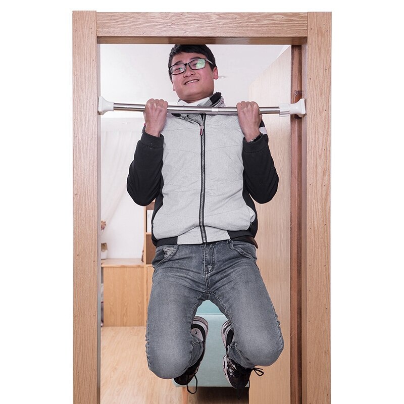 Secador de ropa con varilla ajustable telescópica de acero inoxidable, barra de tensión de acero inoxidable, carril de cuarto de baño, se puede usar