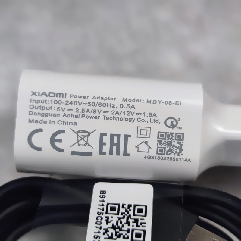 Original xiaomi charger 18w qc3.0 snabbladdningskabel 9 micro-usb/typ-c 5x redmi note  mi 6 4c 7 8 8se 6 9 6x