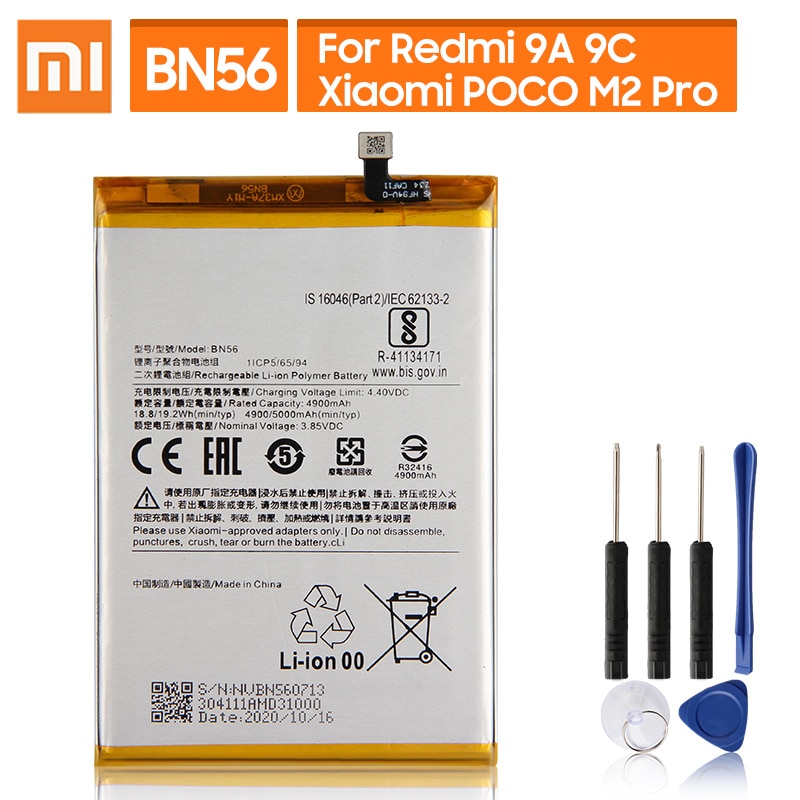 Originele Vervangende Batterij Voor Xiaomi Poco M2 Pro Redmi 9A 9C BN56 Echt Telefoon Batterij 5000Mah