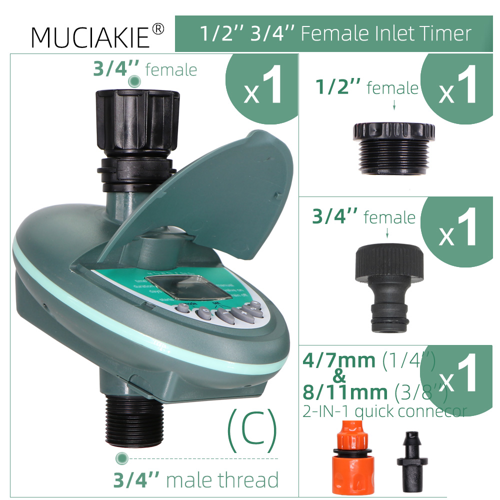 Garden Automatic Watering Timer Smart Home Programming Watering Valve Greenhouse Drip Irrigation System LCD Display Controller: C