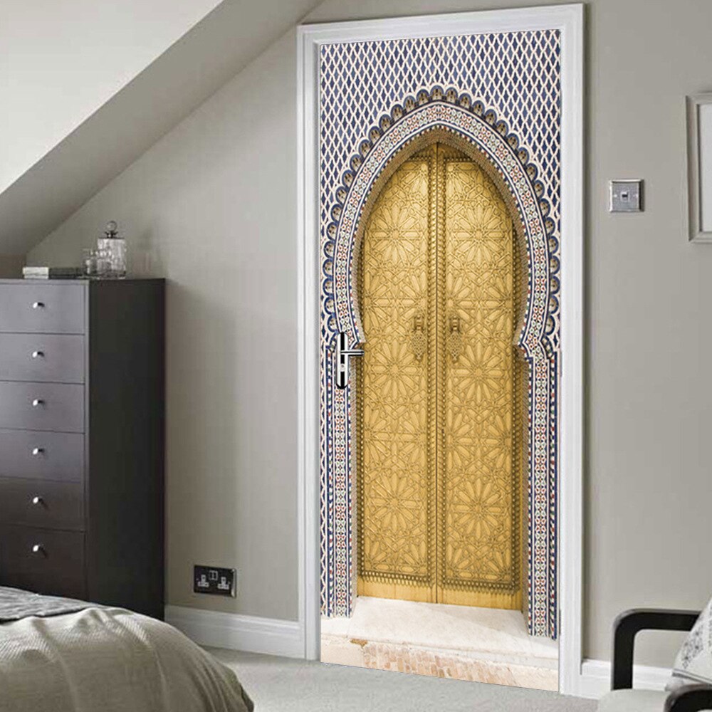 Muslimsk islam religiøs væg dør klistermærker dør stue væg klistermærker hjem vægoverføringsbillede
