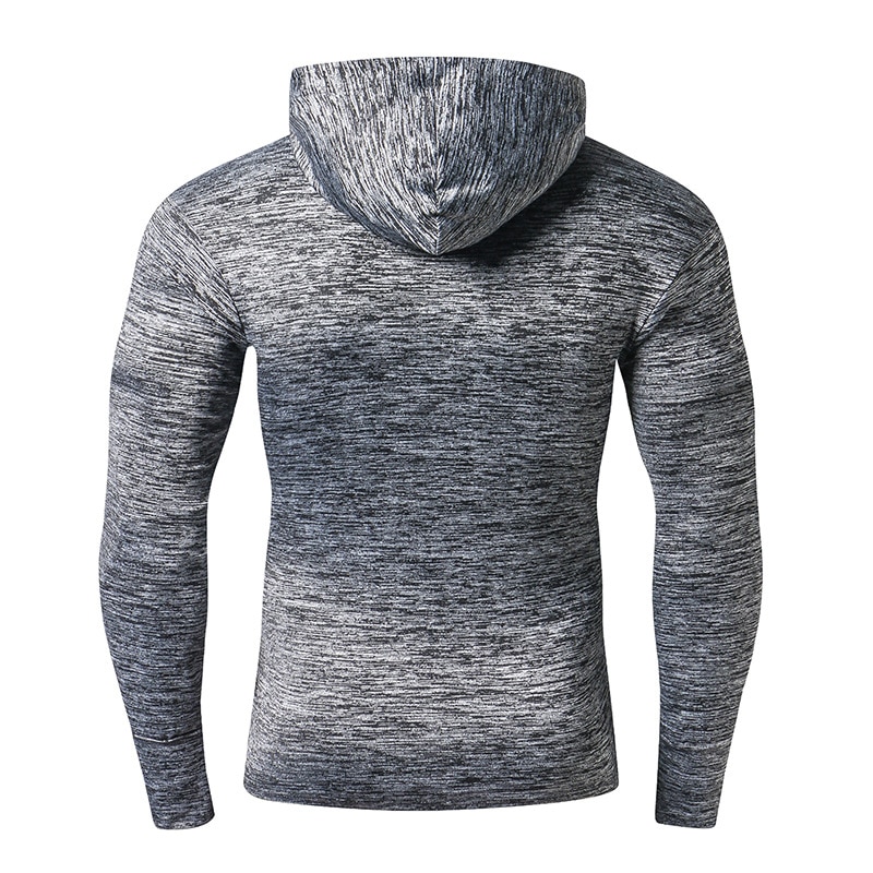 Uomini Corsa e Jogging Con Cappuccio Camicette Fitness Felpa Quick-dry Palestre di Formazione T-Shirt Dei Vestiti del lungo-manicotto di Sport Camicette