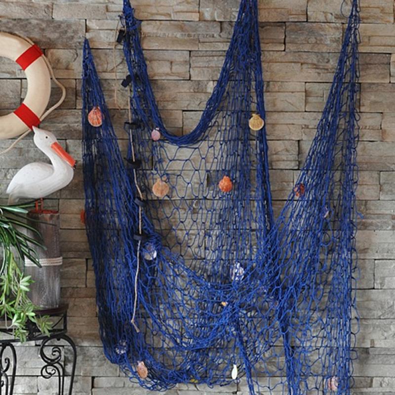 Hilo de algodón de red hecho a mano, redes de pescar decorativas, , red de pesca de estilo mediterráneo, decoración para de escena en la playa