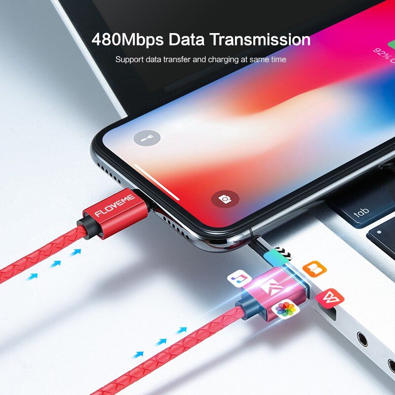 Led Magnetische Usb-kabel Snelle Opladen Type C Kabel Magnetische Lader Lading Micro Usb Kabel Mobiele Telefoon Kabel Usb Cord