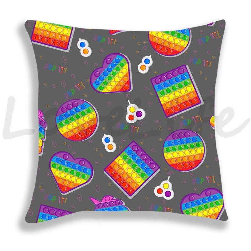 Pop Het Gedrukt Kussensloop Leuke Kussenhoezen Voor Fauteuil Bed Thuis Decoratieve Regenboog Kleur Kussensloop Kids kussensloop: 11