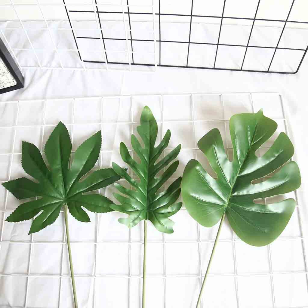 Kunstplanten Groene Palm Fern Turtle Leaf Plant Boom Nep Bloem Tak Groene Bruiloft Woondecoratie
