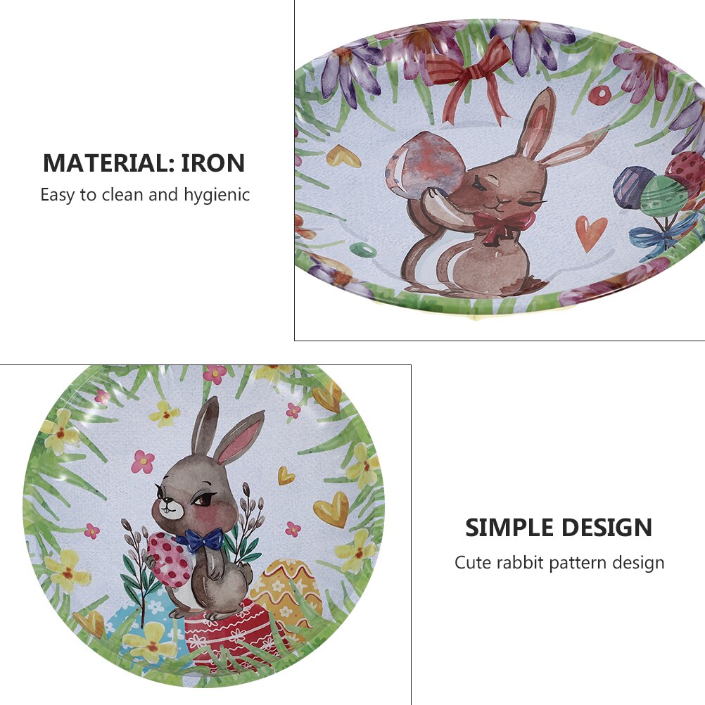 4pcs Easter Fruit Serving Plates Cake Storage Plate Snacks Candy Storage Containers