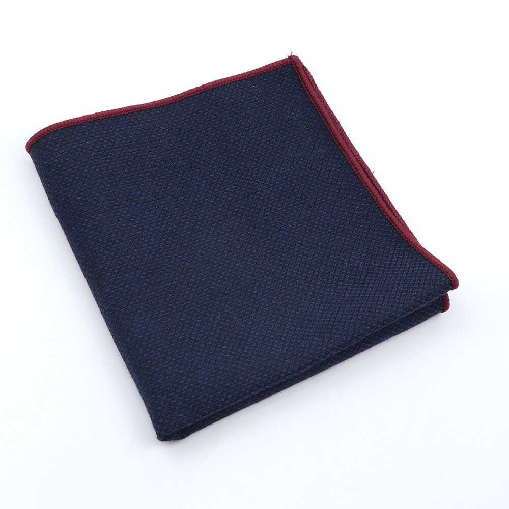 Mouchoir de poche en laine de coton pour hommes, 24CM de largeur, mouchoir épais rayé de couleur unie pour femmes et hommes, accessoire de soirée décontracté: 10