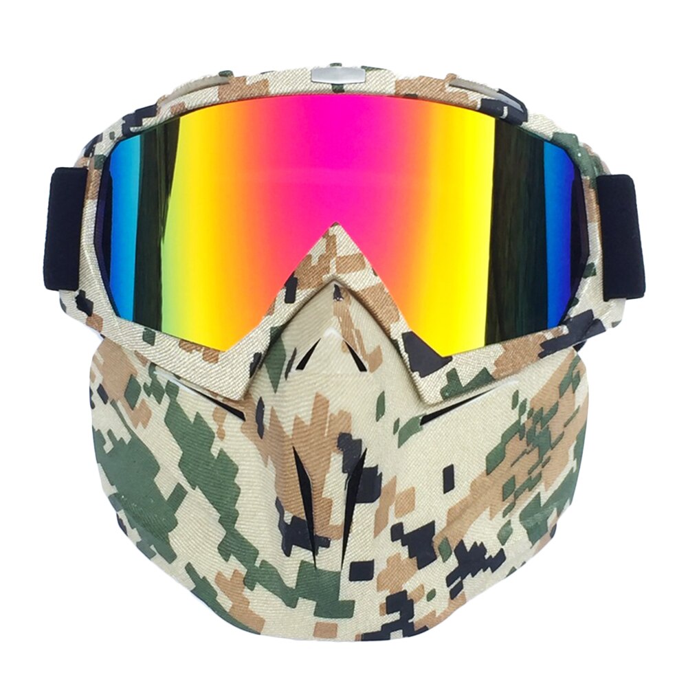 Motorcycle Face Mask Goggles Motocross Off-road ATV Dirt Bike Eyewear Glasses ultralight flexible anti anti-twist: D  Color lens