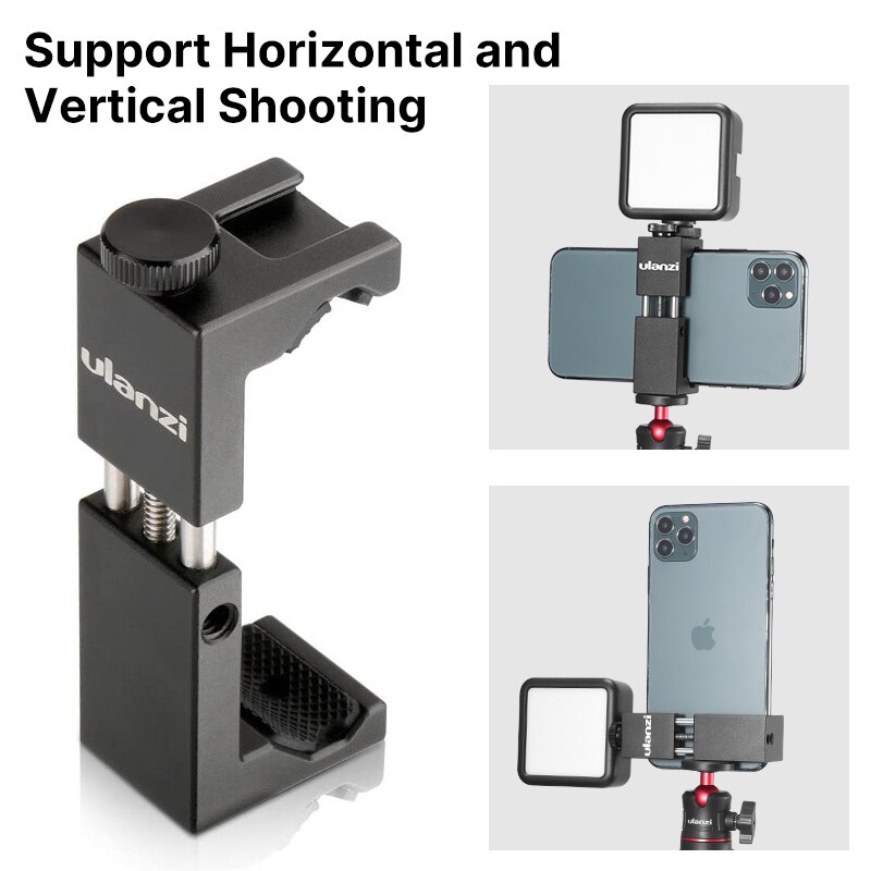 Ulanzi smartphone vlog kit 3 led luz de vídeo mini tripé suporte do telefone para o iphone 11 pro max xs max 7 8 plus samsung galaxy vlog