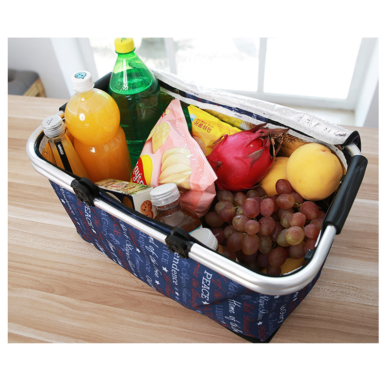 29L Picnic Waterproof Insulated Picnic Basket Outdoor pique nique Portable Picnic Box Light Foldable Food Fruit Drink Basket