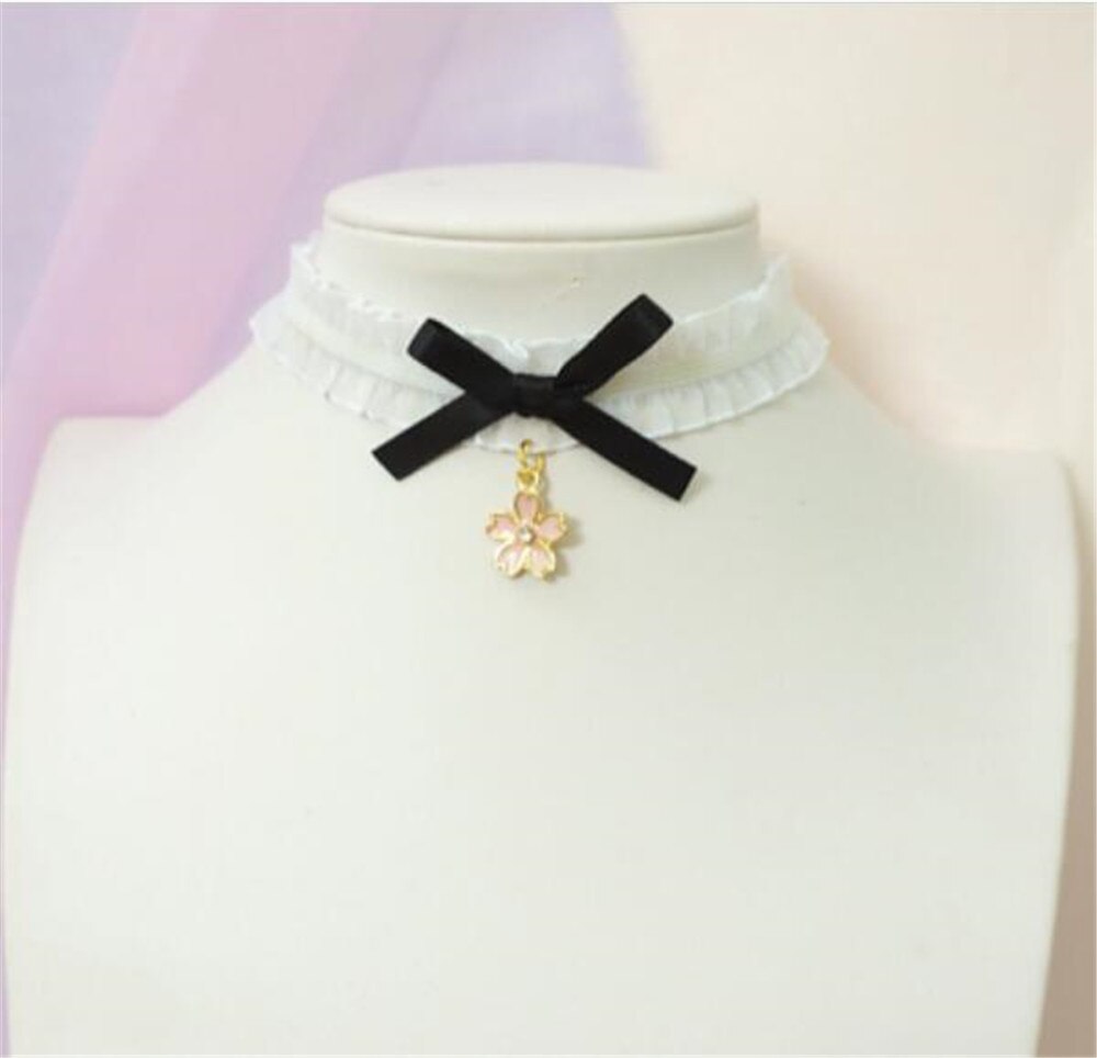 Süße kreuz anhänger bownot Halsband Harajuku Nette Lolita Band Kette Cosplay Frauen Halskette B972: style 4