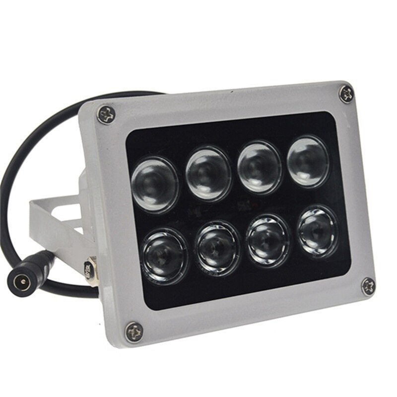 Lâmpada infravermelha da visão noturna do ir da luz do iluminador 8 leds para câmeras de segurança do cctv