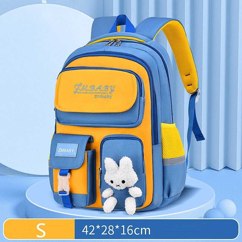 Sac à dos dessin animé lapin pour enfants, cartable pour écoliers du primaire, cartable mignon pour filles et garçons: S sky blue