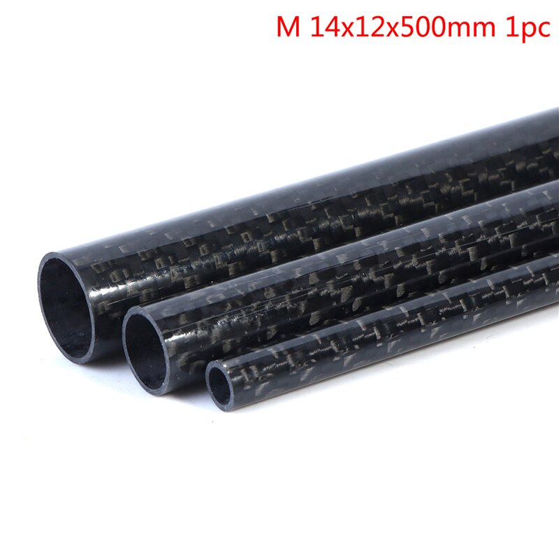 1 PCS Carbon Fiber Tube Length 500mm Outer Diameter 8/14/18mm Inner Diameter 6/12/16mm For RC Model Airplane: M